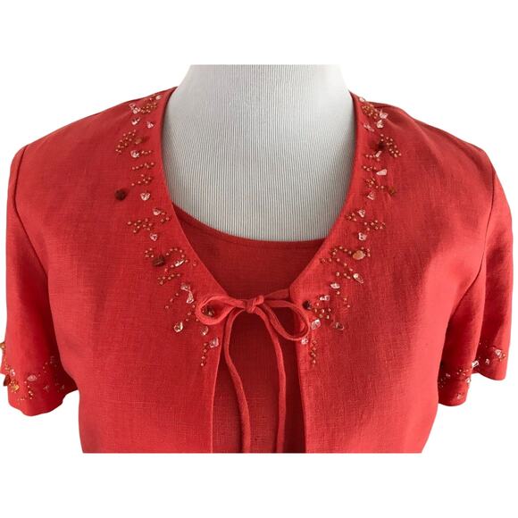 Positive Attitude Jacket Dress Ankle Length Embellished Sz 10P NWT Vintage - Picture 4 of 9